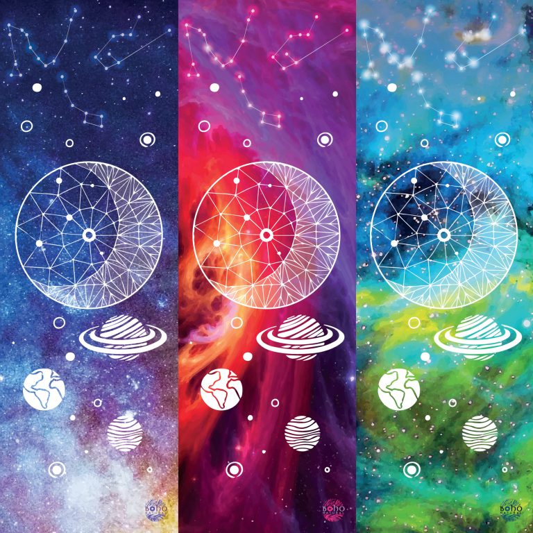 Design for yoga mats "Planets".